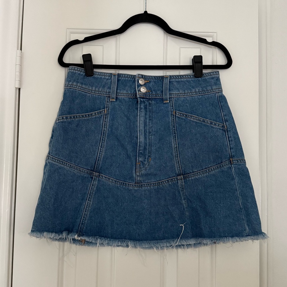Veronica Beard Ruffle Hem Denim Skirt Size 10